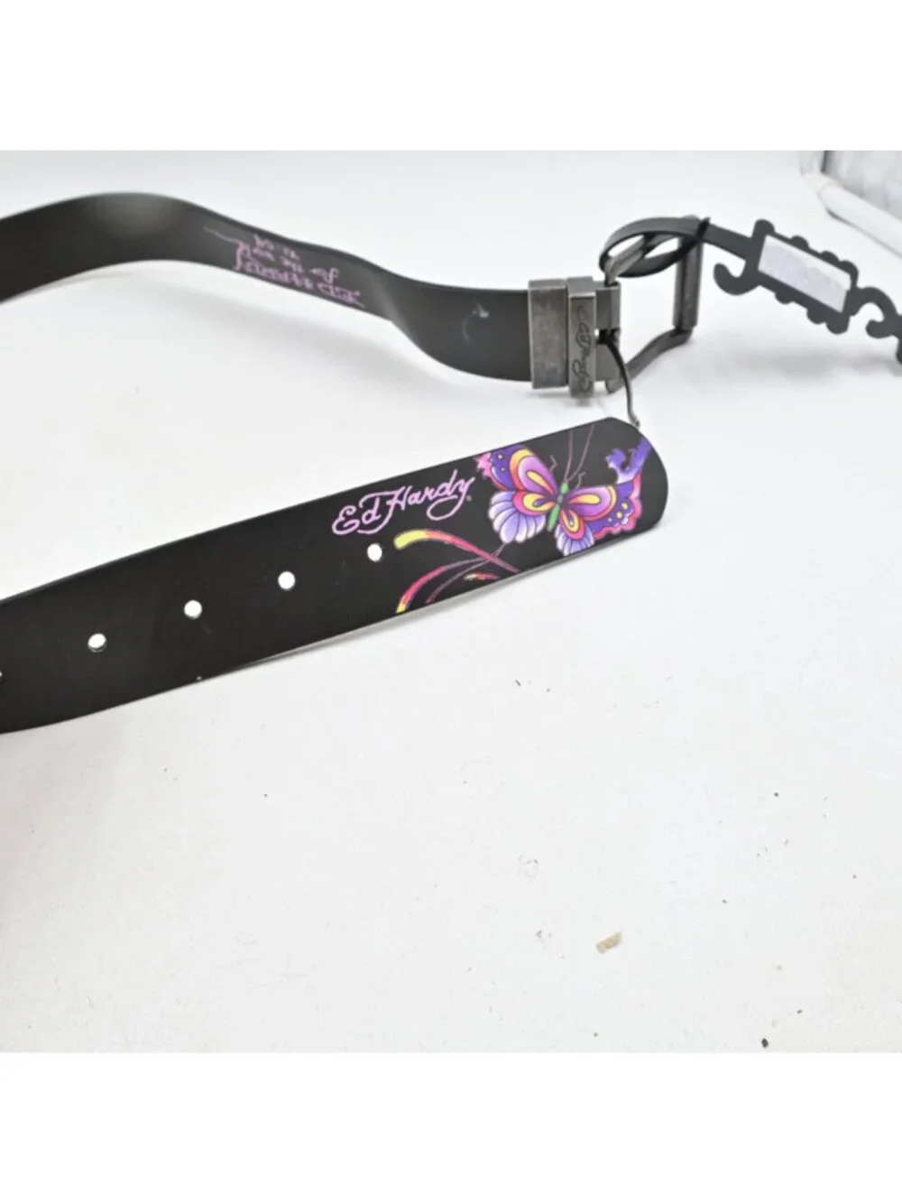 Ed Hardy For The World XI-04 Love Kills Slowly Logo Tattoos Belt NWT Men's 38